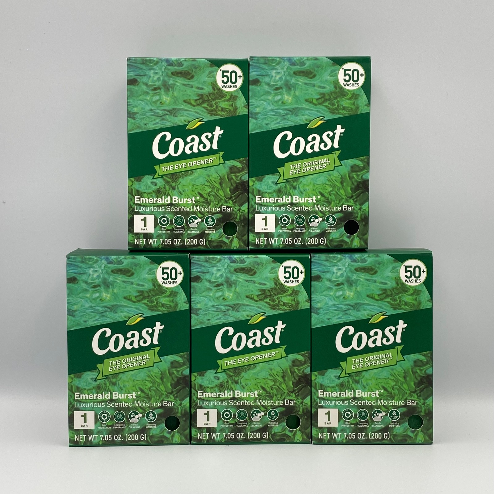 Coast Bar Soap Moisturizing Luxurious Emerald Burst Each Bar 7.05oz Jumbo 5 Pack