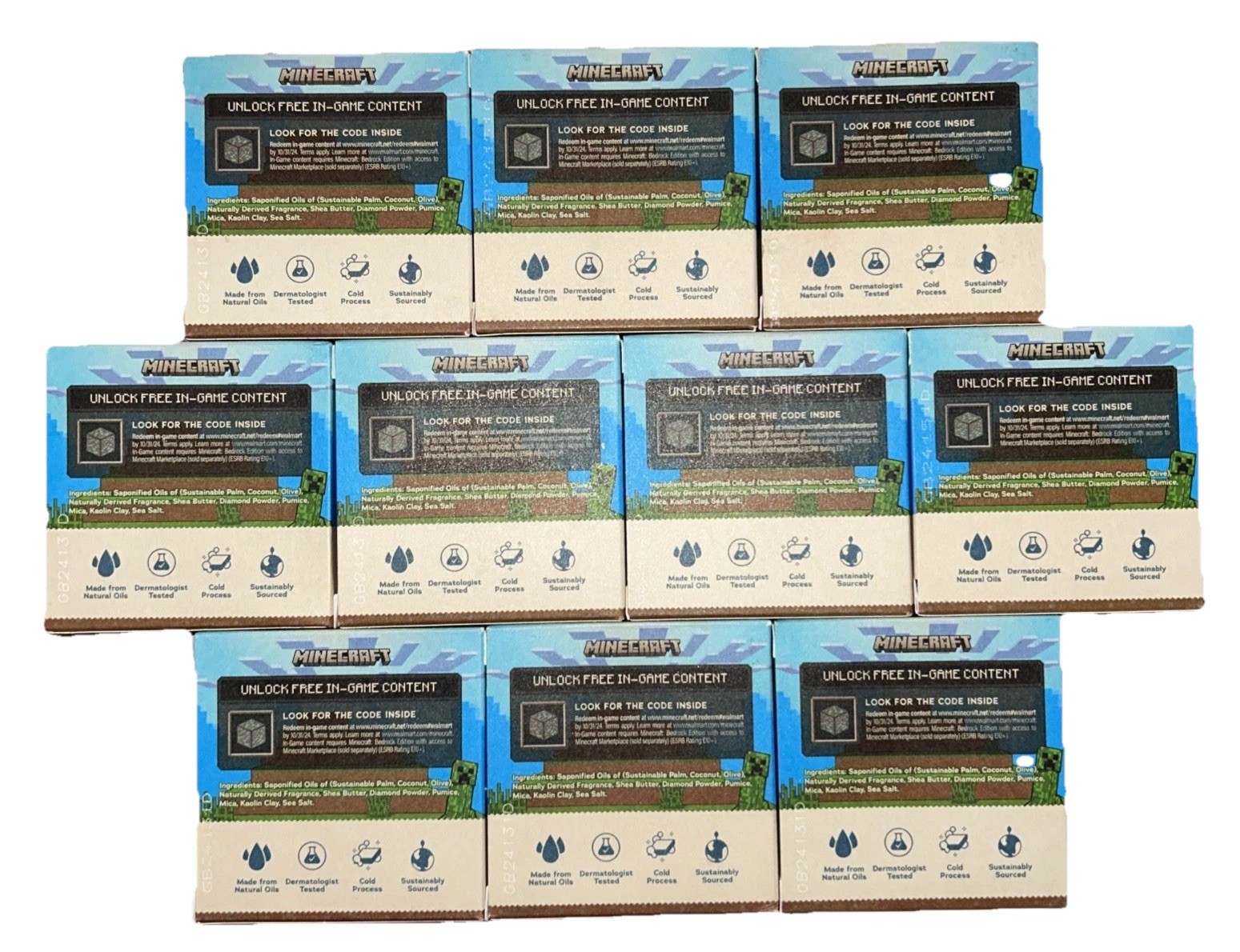 10-Pack DR. SQUATCH X MINECRAFT DIAMOND SCRUB LIMITED EDITION NATURAL SOAP NEW