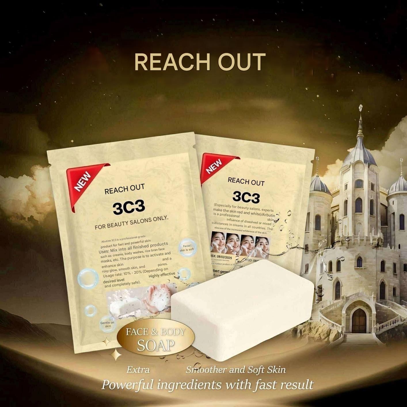 3 packs ABUTINE 3C3 Beauty Soap 120g Alpha Arbutin Niacinamide Hyaluronic