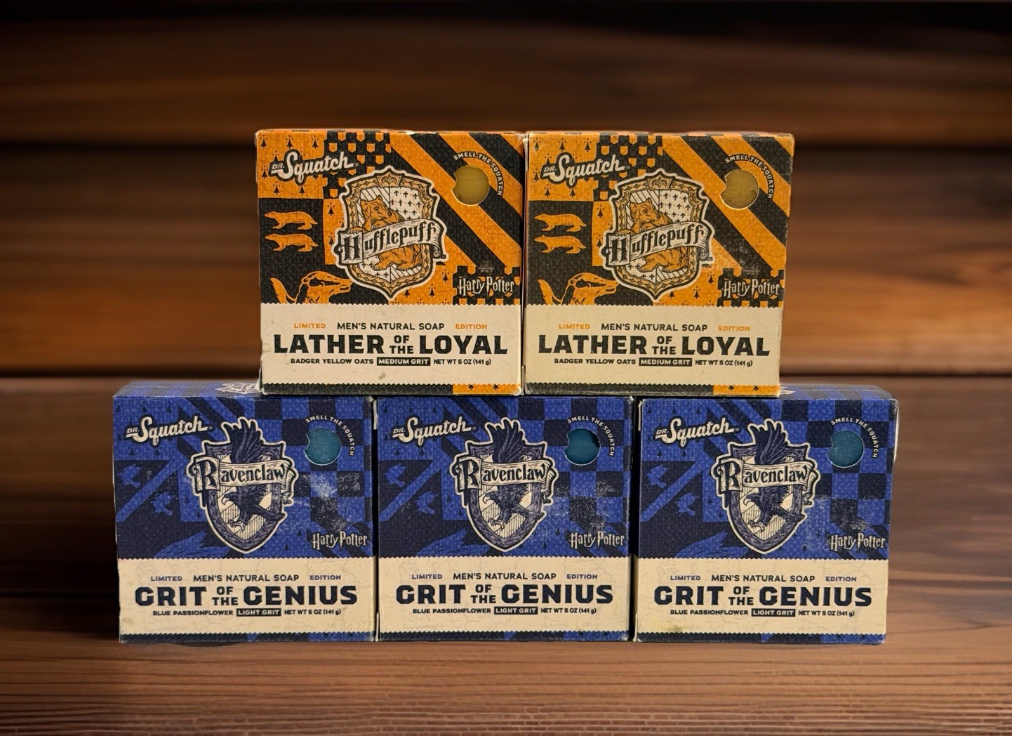 5 Pack Variety Dr. Squatch Harry Potter Grit Of The Genius & Lather Of The Loyal