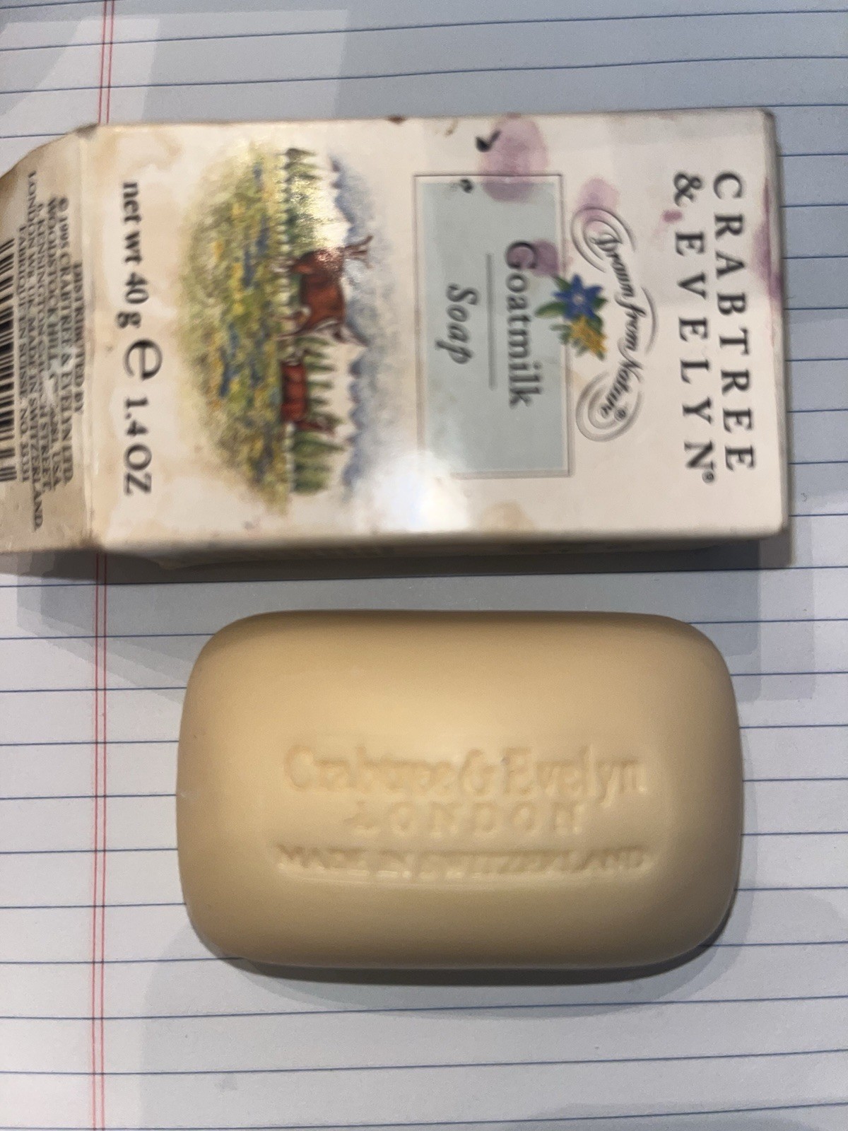 Vintage Crabtree & Evelyn Goatmilk Soap 1.4 Oz Bar New 1995 Switzerland
