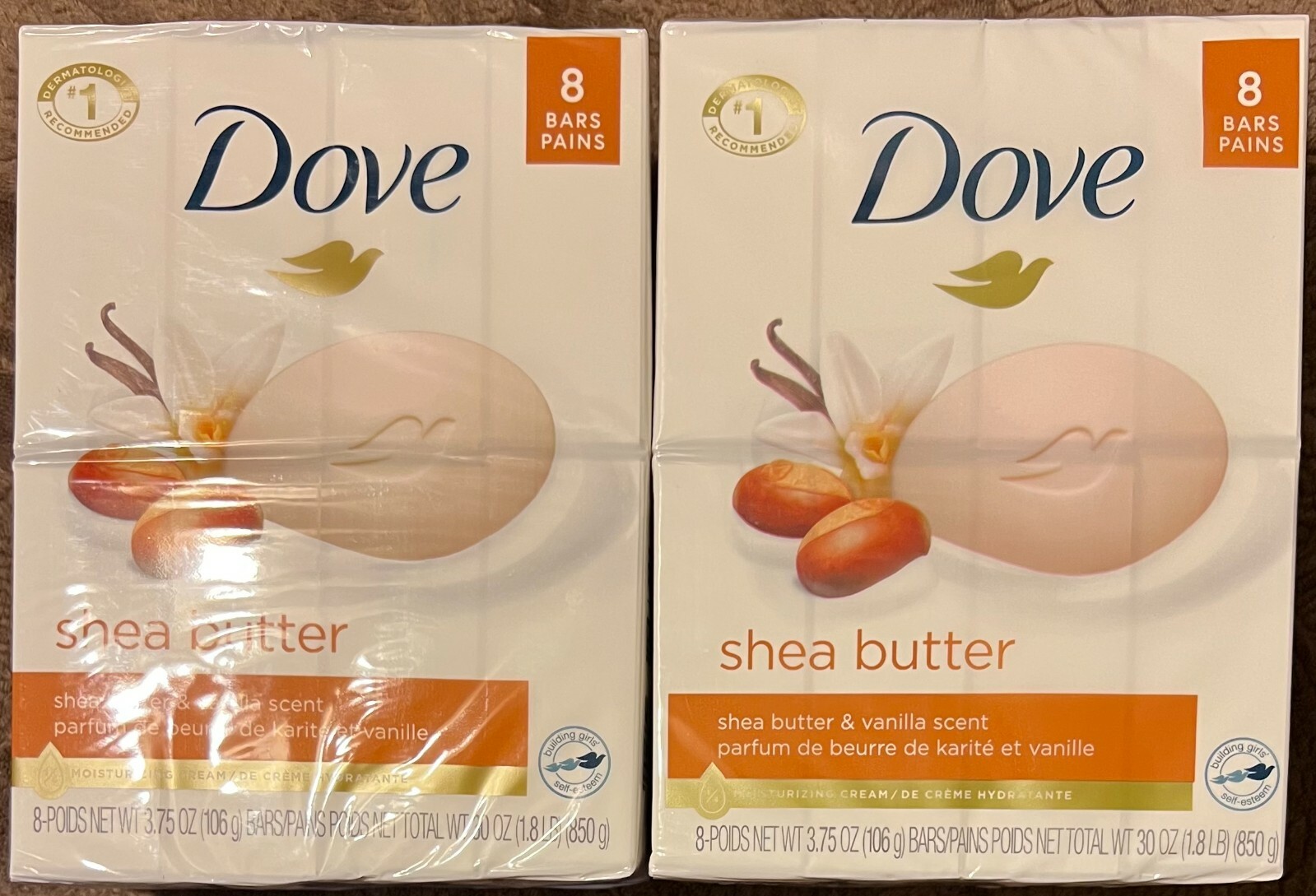 16 Count Dove Beauty Bar Soap – Shea Butter & Vanilla – 3.75 OZ Per Bar