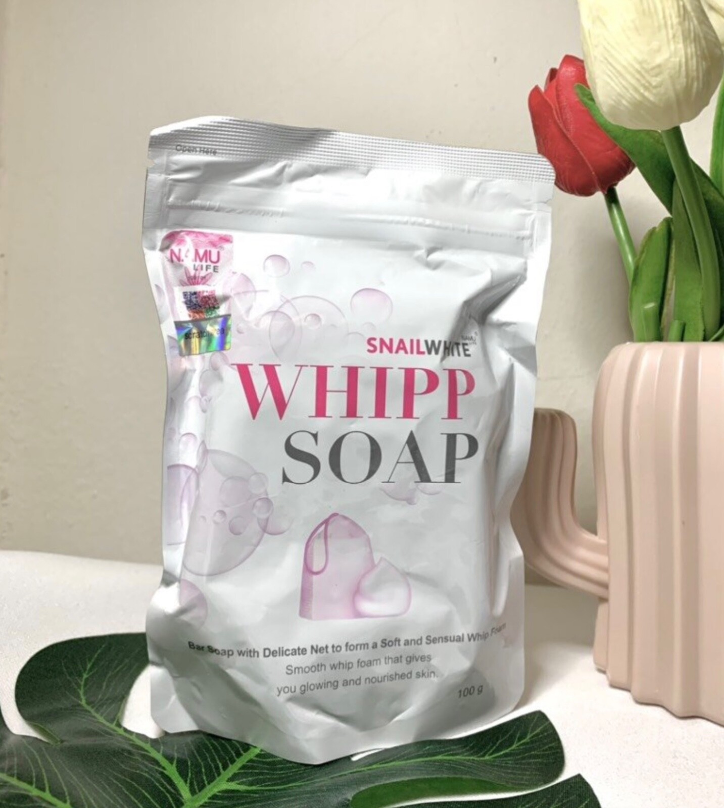Snail White Whipp Bar Soap Facial Body Moisturize Delicate Net Softening 3x80g.