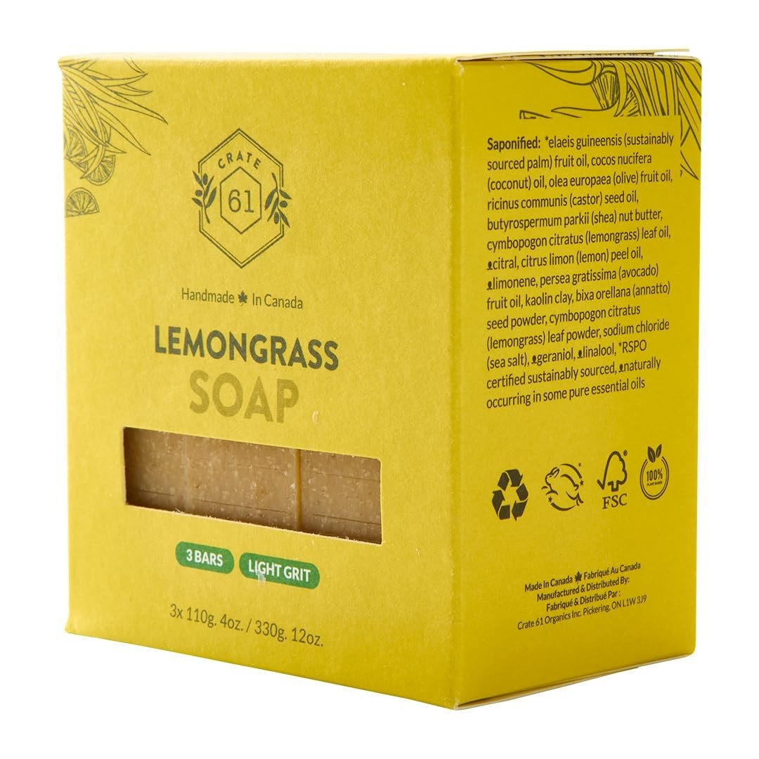 Soap – 3 Pack Lemongrass Cold Process Bars for All Skin Types