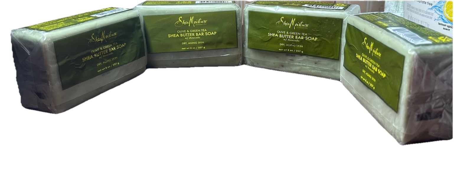 Shea Moisture Olive & Green Tea Shea Butter Bar Soap Avocado Aging Skin 8 oz X 4