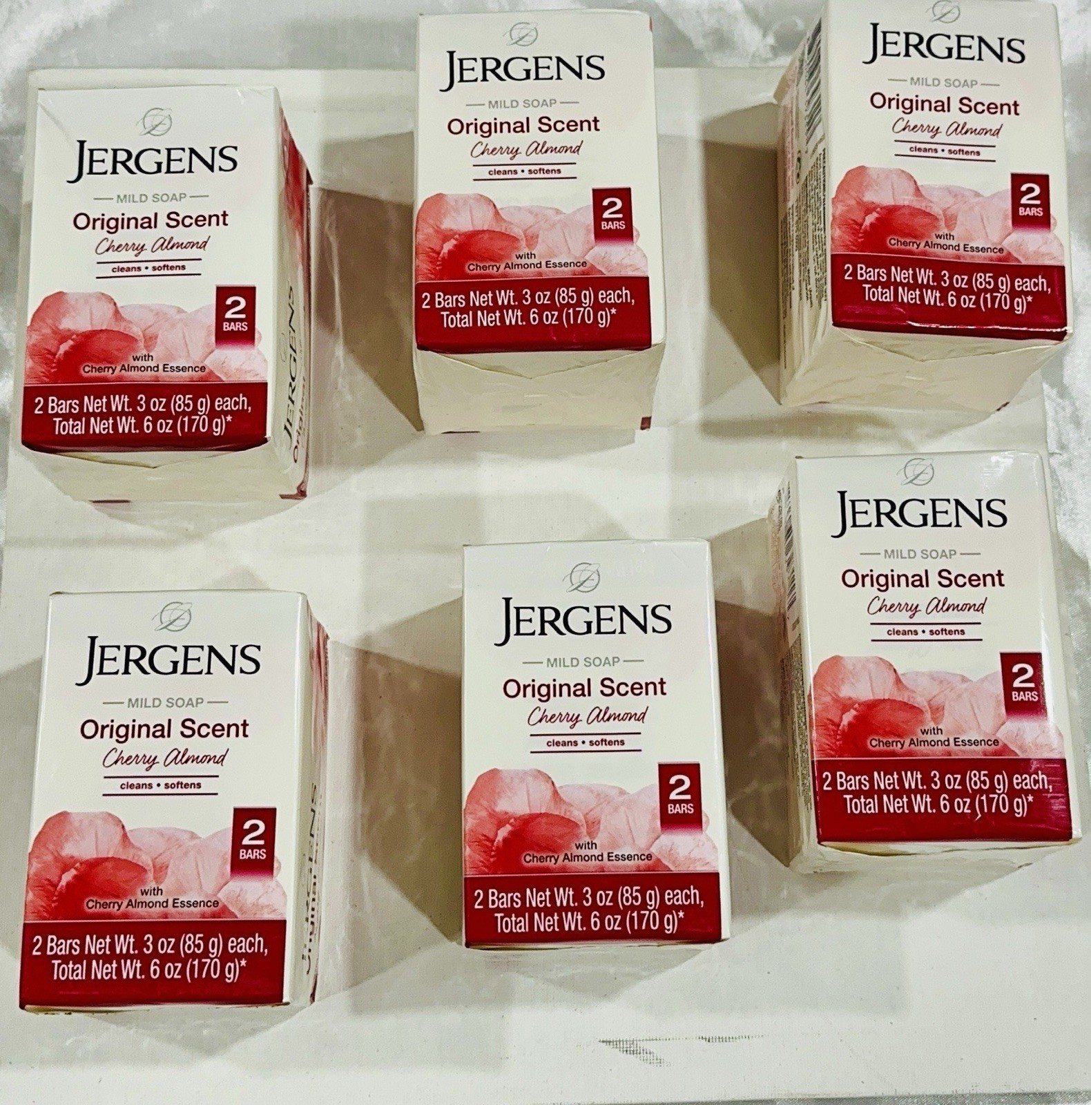 Jergens Original Scent Soap Bars Cherry Almond 3 oz Pack of 6 Mix Pack of 6
