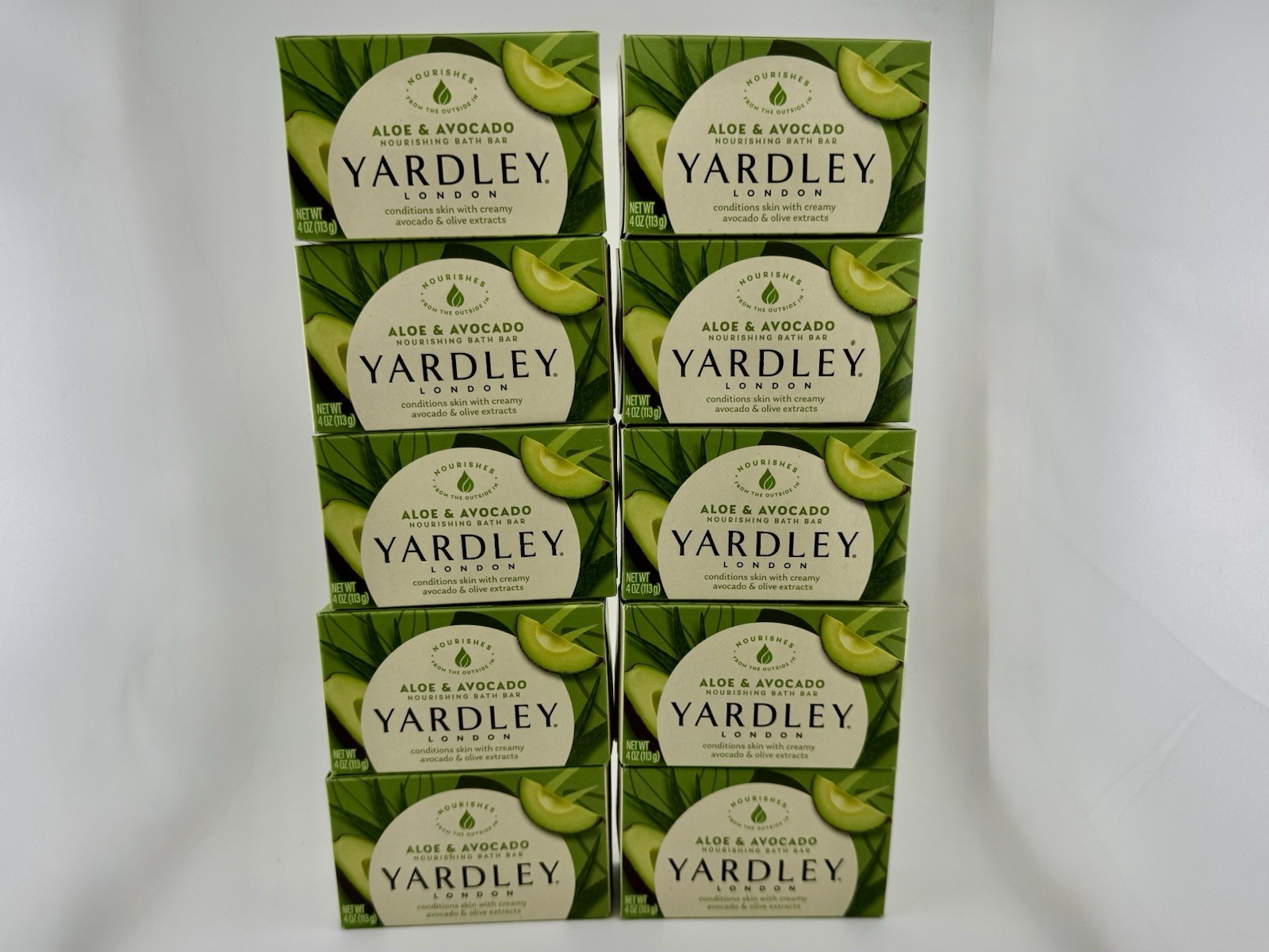 Yardley London Aloe & Avocado Nourishing Bath Bar Soap 4oz X 10 Bars
