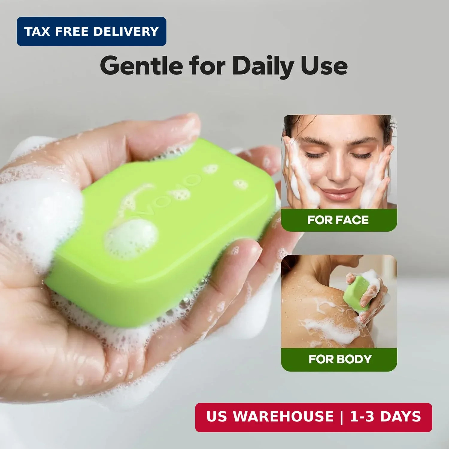 Tea Tree Body Bar Soap (4.23 Oz, 2 Pack), Natural Tea Tree Oil Soap Bar for Face