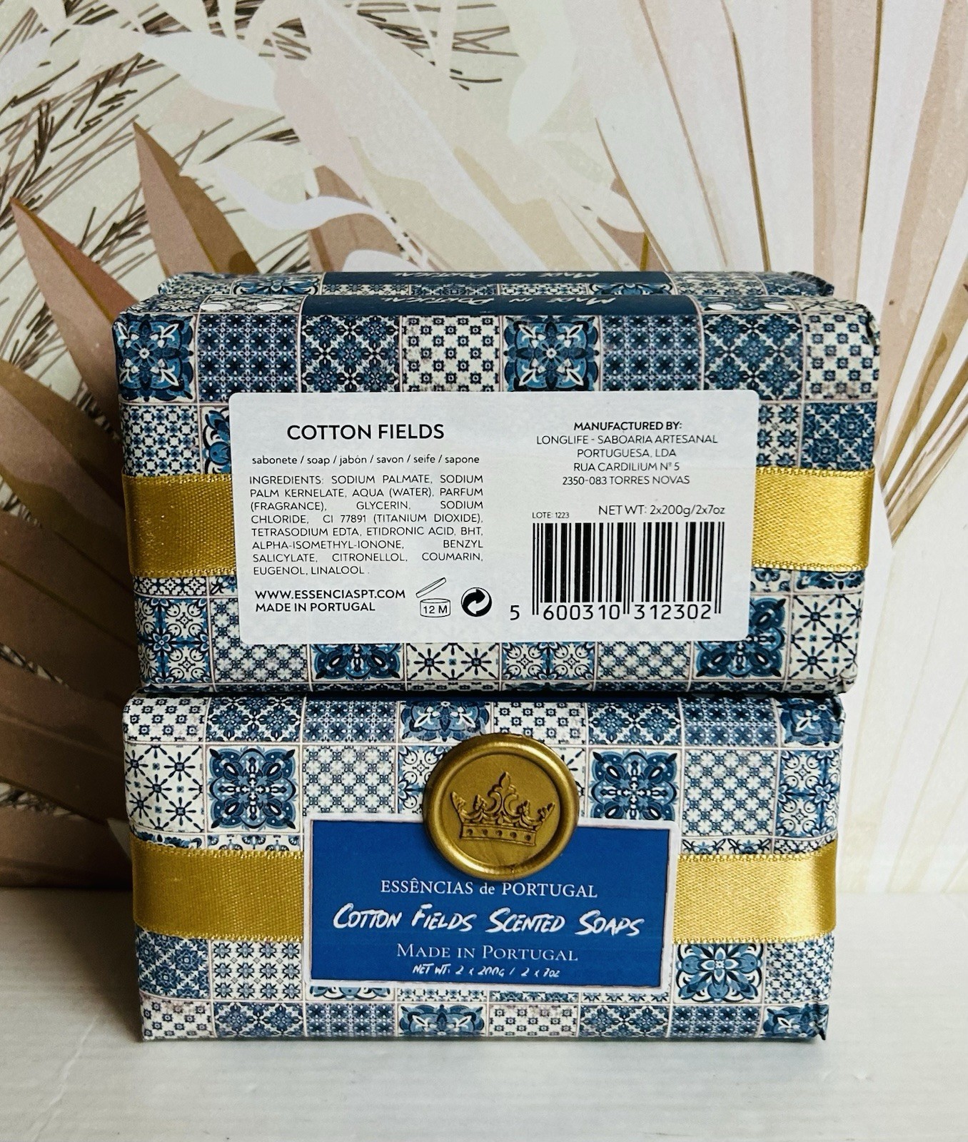 2-Pack Cotton Fields Scented Bar Soap Made in Portugal 4 Bars 7 oz Each