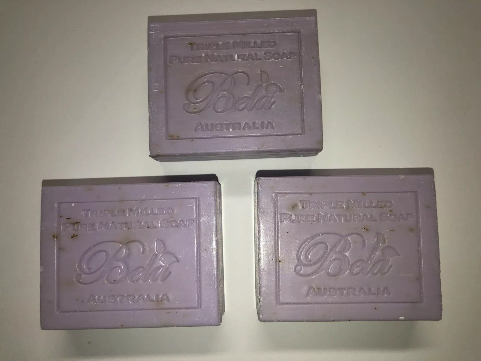 Bela French Milled LAVENDER Pure Natural Moisturizing Soaps (3) 3.4 oz. Bars