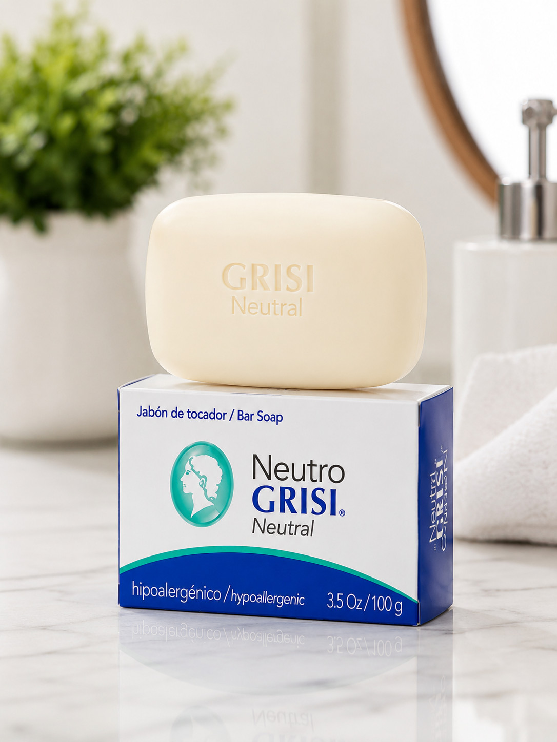 4 Pack Neutro Grisi Neutral Hypoallergenic Bar Soap 3.5 oz Sensitive Skin 100g