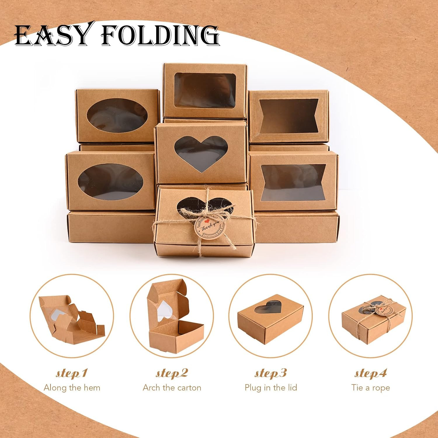 32 PCS Brown Soap Boxes for Homemade Soap, 3.54 X 2.36 X 1.18 Inch Soap Packagin