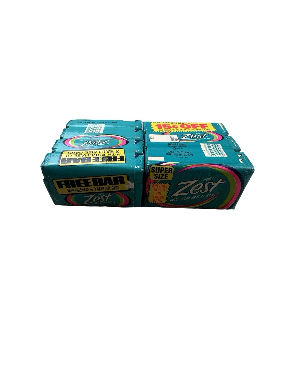 Vintage Zest Aqua Deodorant Beauty Bar Soap Lot 7 Bars Unopened Packs