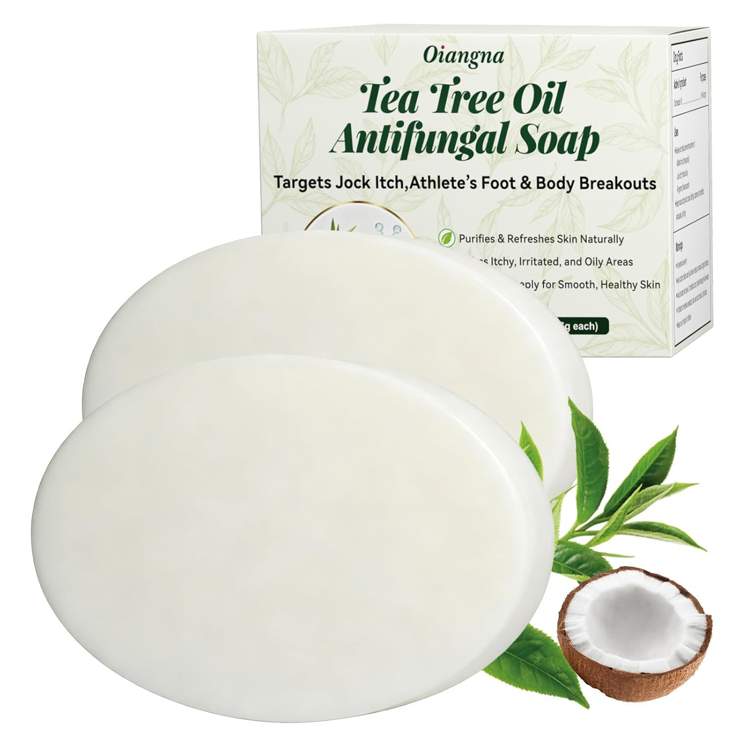 Antifungal Soap, Tea Tree Antifungal Soap Bar for Back Acne, Athlete’s Foot, Tin