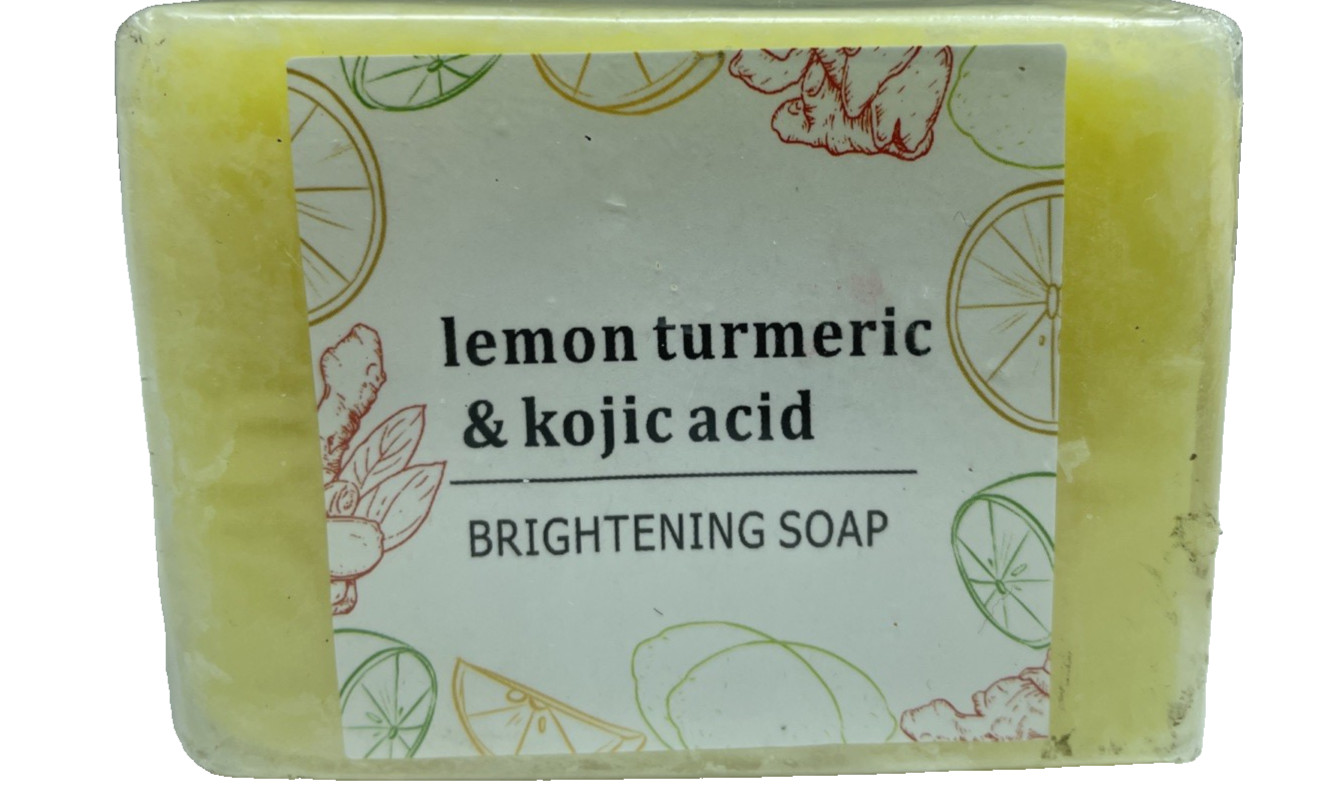 3 Pack Lemon Turmeric & Kojic Acid Brightening Soap Lemon Scented Exp 6/28