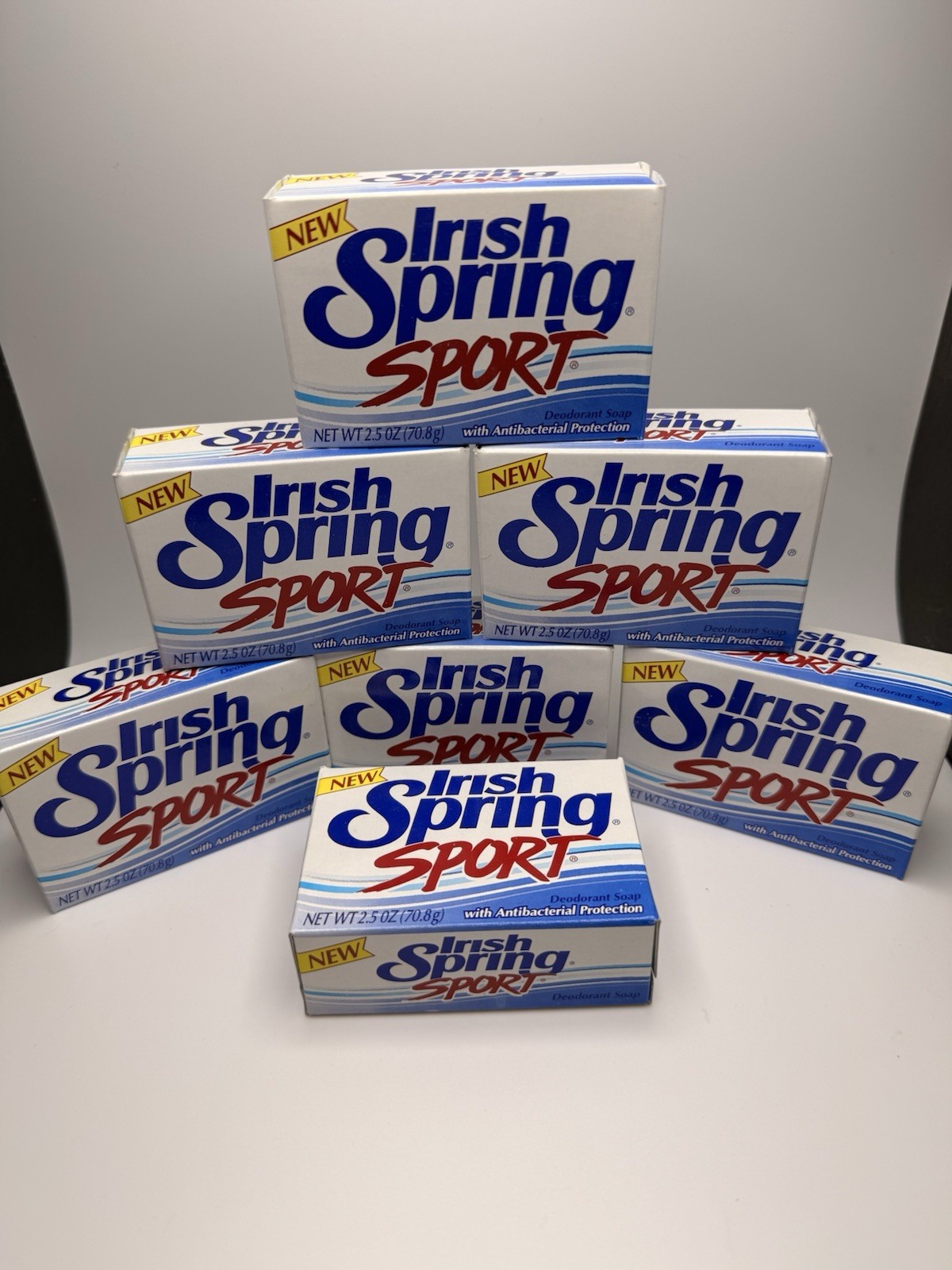 VTG Irish Spring Sport Deodorant Soap Bars 8 Bars (2.5 oz Each) New In Box