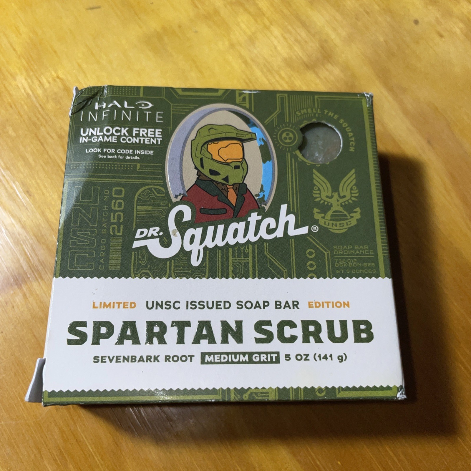 Dr. Squatch x Halo -Limited Edition Spartan Scrub 5oz Soap Bar NEW Code Included