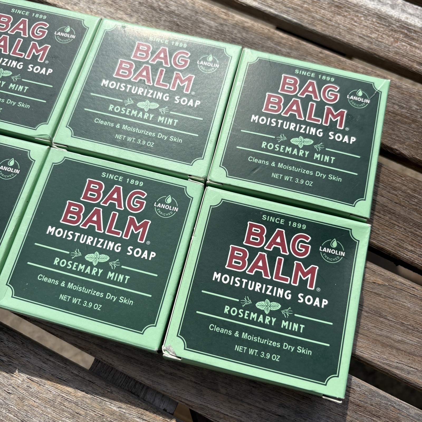 8 Pack Bag Balm Mega Moisturizing Soap Rosemary Mint 3.90 Oz Each