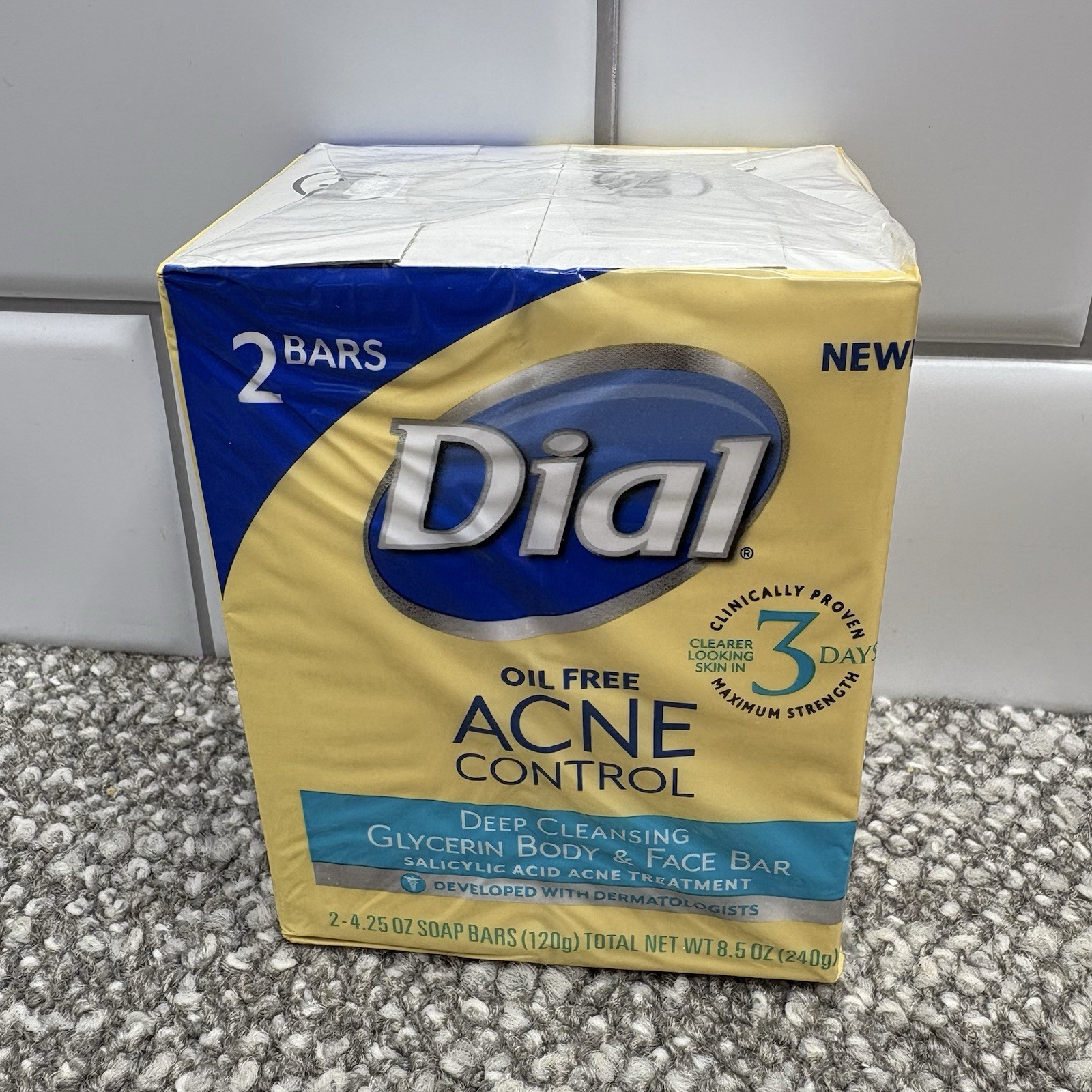 Dial Oil Free Acne Control Deep Cleansing Bar Soap 2 Bars Sealed Discontinued