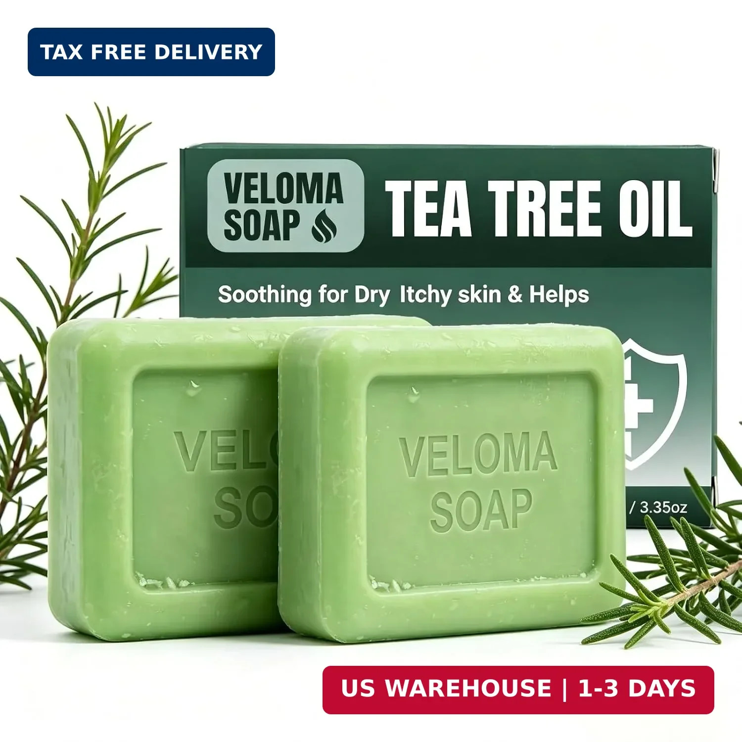 Veloma Antifungal Soap,Veloma Soap,Tea Tree & Eucalyptus & Coconut Oil & Witch H