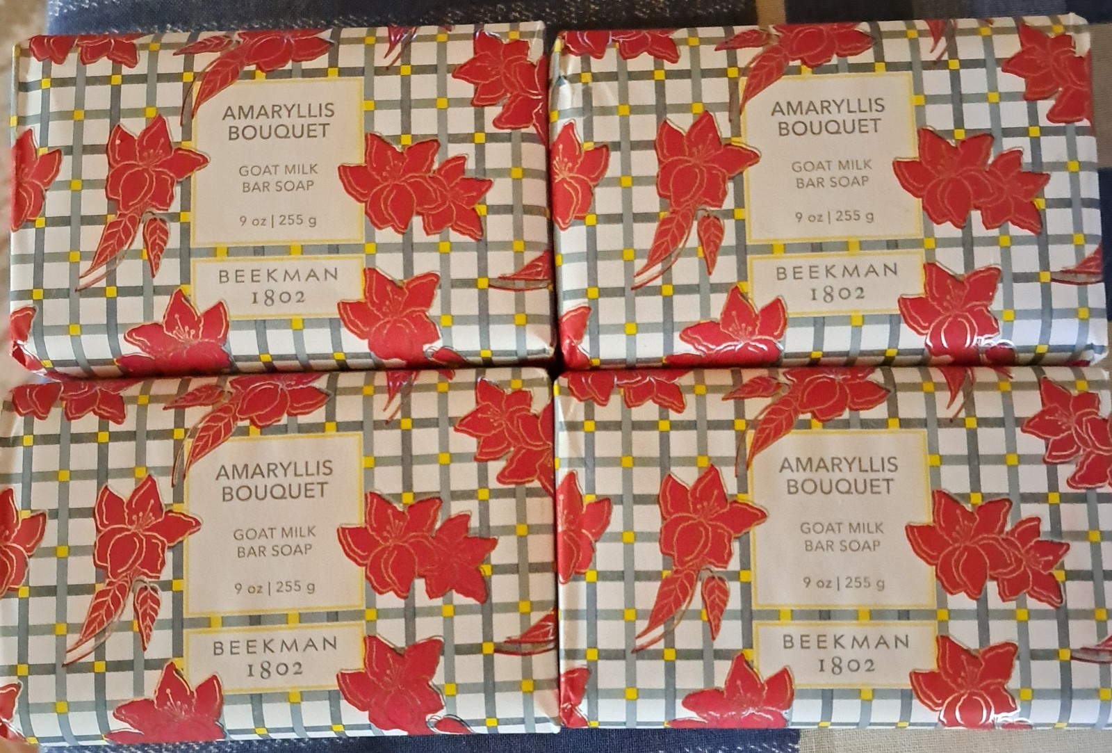 Beekman 1802 Goat Soap Amaryllis Bouquet Lot 4 ~ 9oz Each