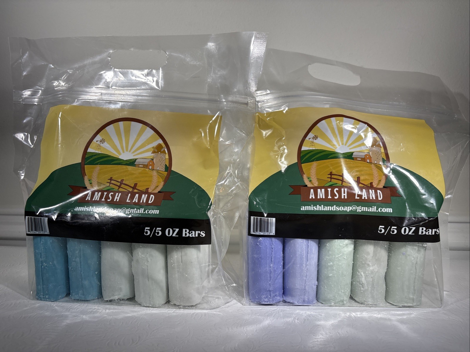 AMISH LAND BAR SOAP 10 5OZ BARS TOTAL 2 BAGS