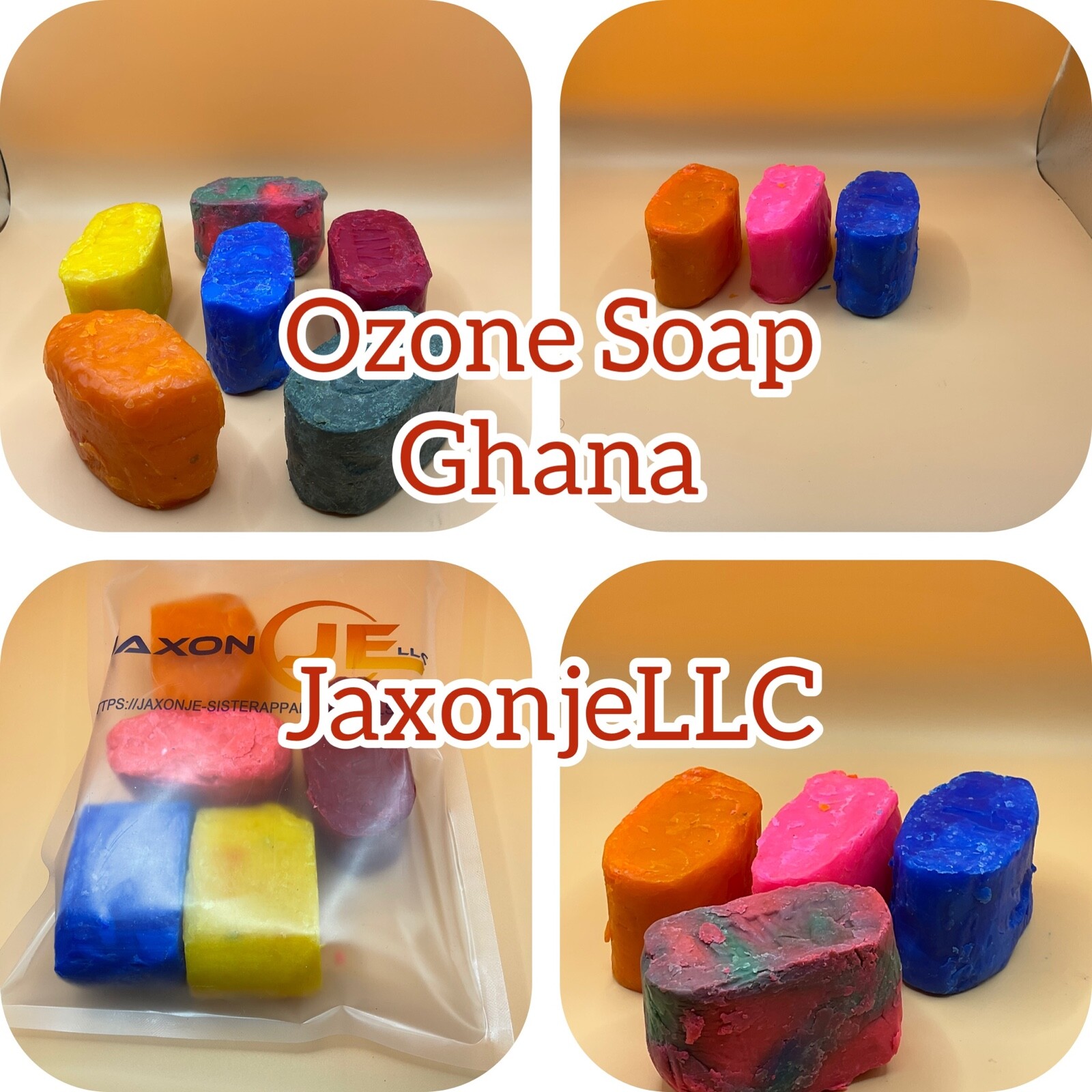 GHANA COLOR TREATMENT OZONE SOAP- COLORS YELLOW, GREEN, PINK ORANGE or BLUE ***
