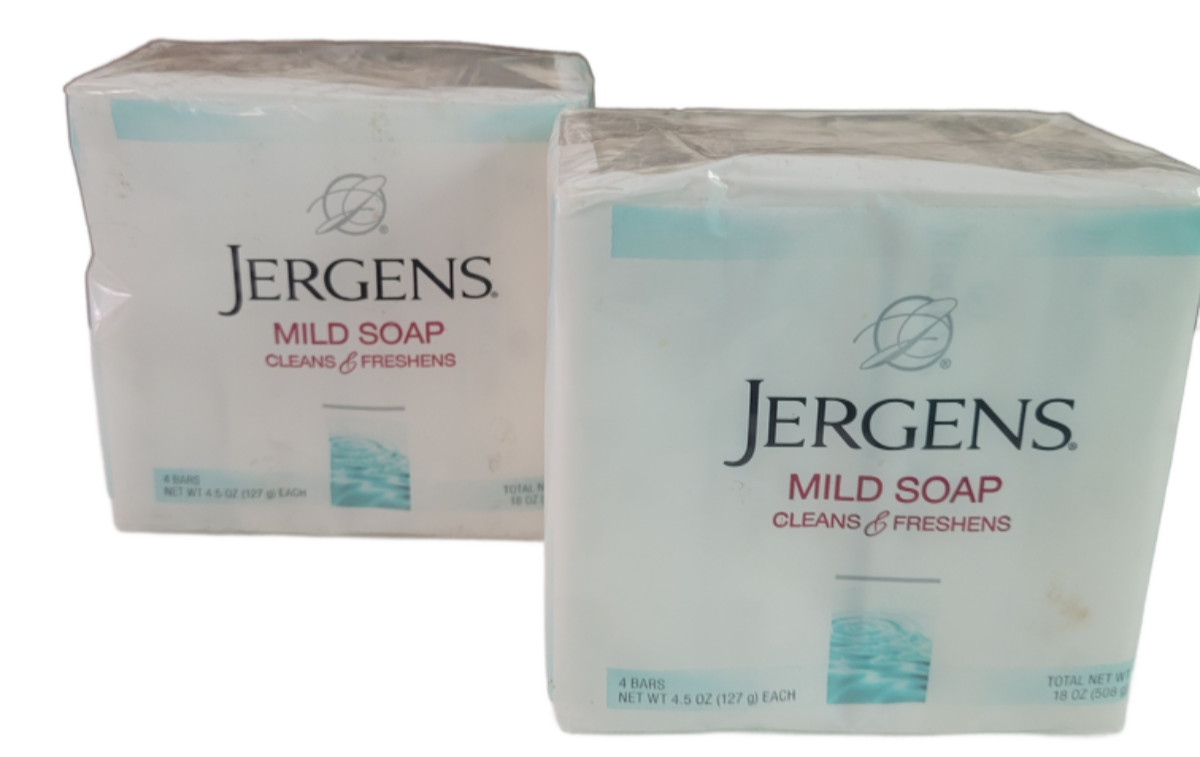 8x Lot Jergens Mild Soap 4.5 Oz Bars W/ Tallow & Tallowate (2x Pack of 4 Bars)