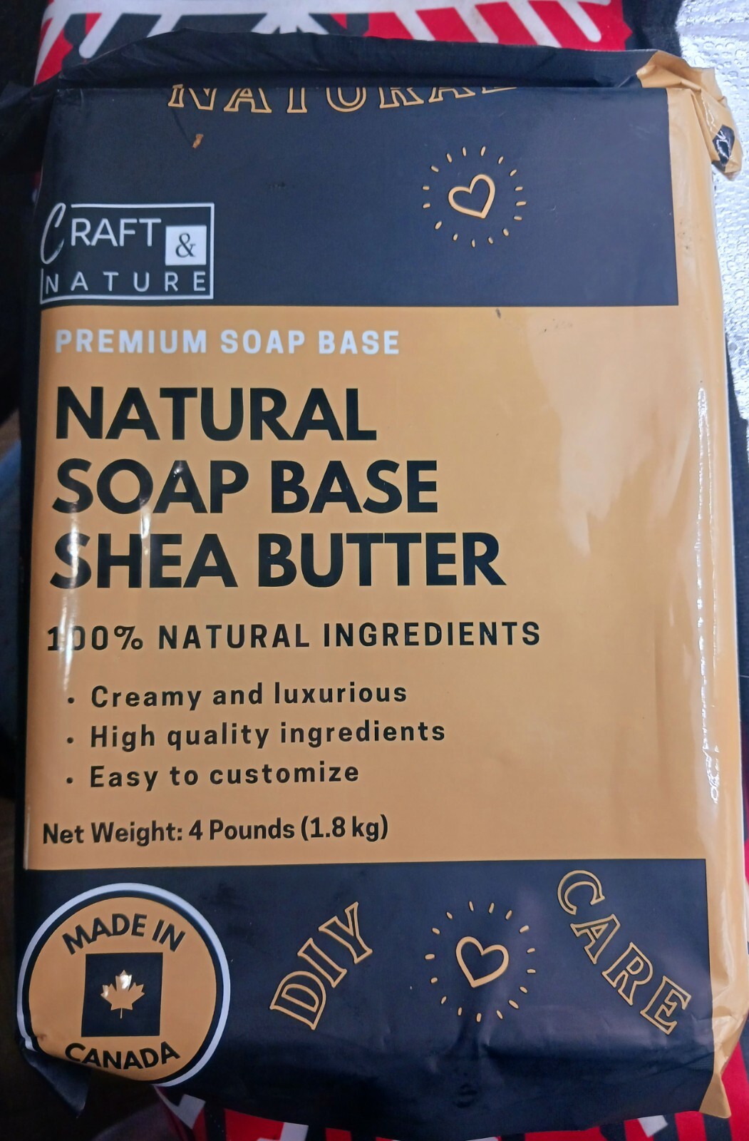 Craft & Nature Natural Soap Base Shea Butter 4 Lbs.