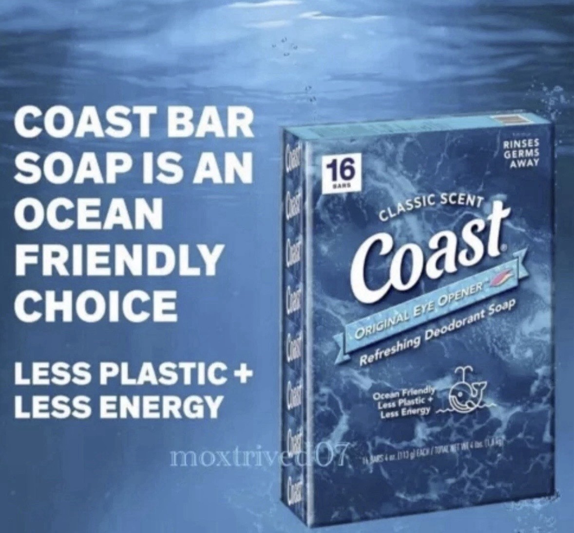 Coast® Classic Original Scent Refreshing Deodorant Soap 16 Bar 4oz Antibacterial
