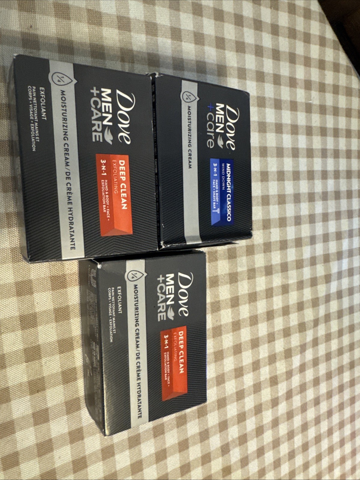 Dove Men + Care Antibacterial Skin Defense Body + Shave Bar Soap Lot 3
