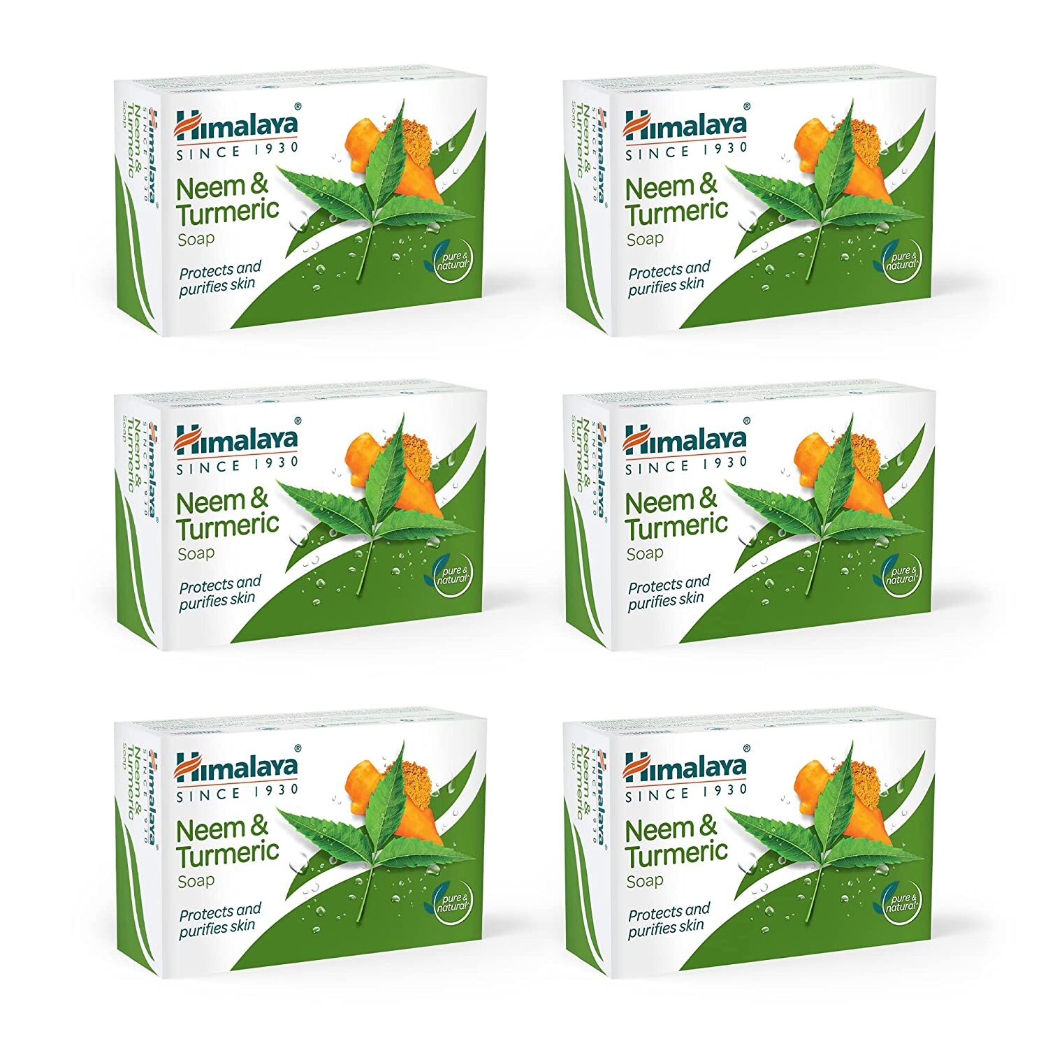 6 X Himalaya Herbals Neem & Turmeric Soap 125 gms each FREE SHIP