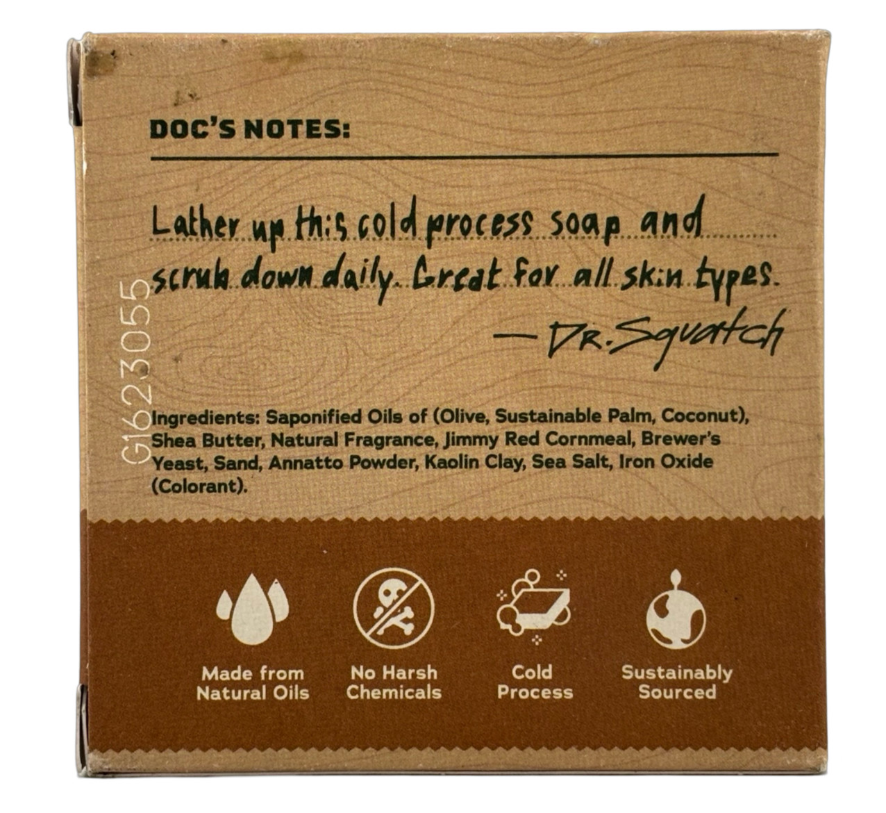Dr. Squatch Men’s Natural Soap Bar Wood Barrel Bourbon Medium Grit 5 oz NIB