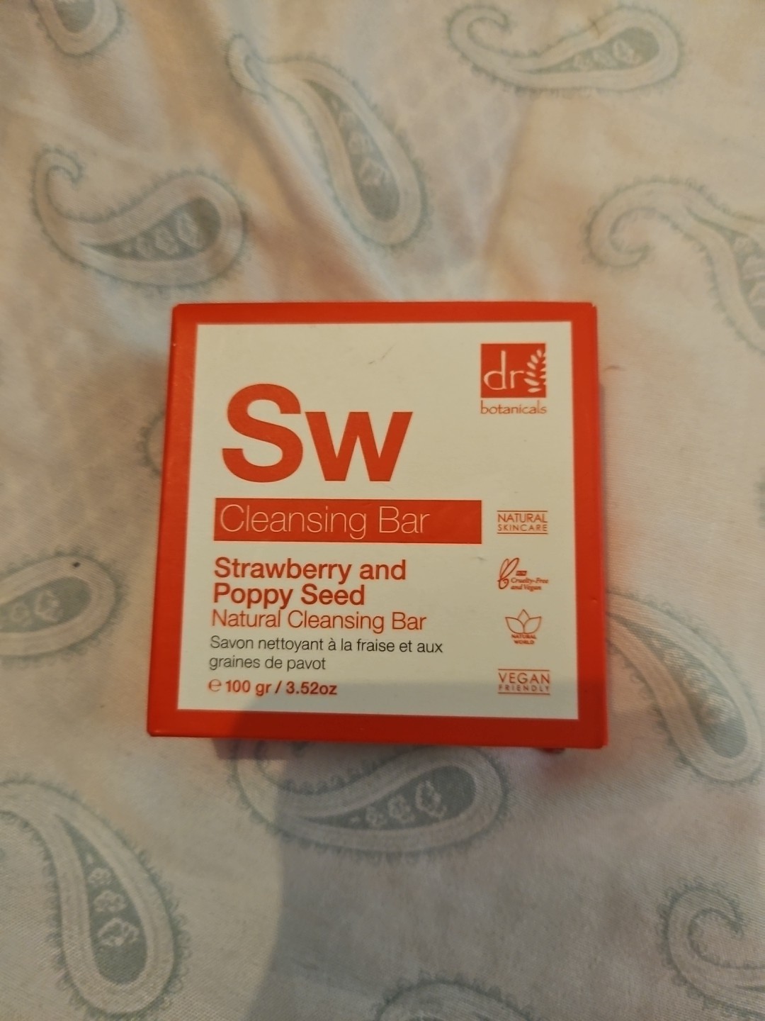 Dr Botanicals Sw Cleansing Bar Strawberry and Poppy Seed 3.52 oz NIB