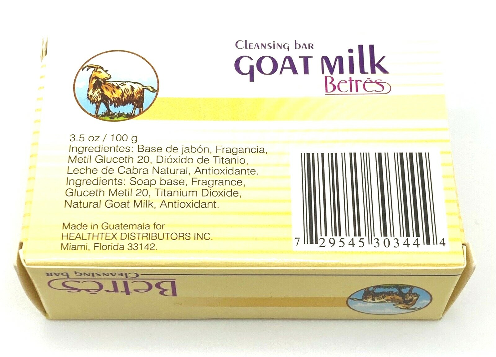 3x Goat Milk Moisturizing Bar Soap 3.5 oz. Jabon Leche de Cabra