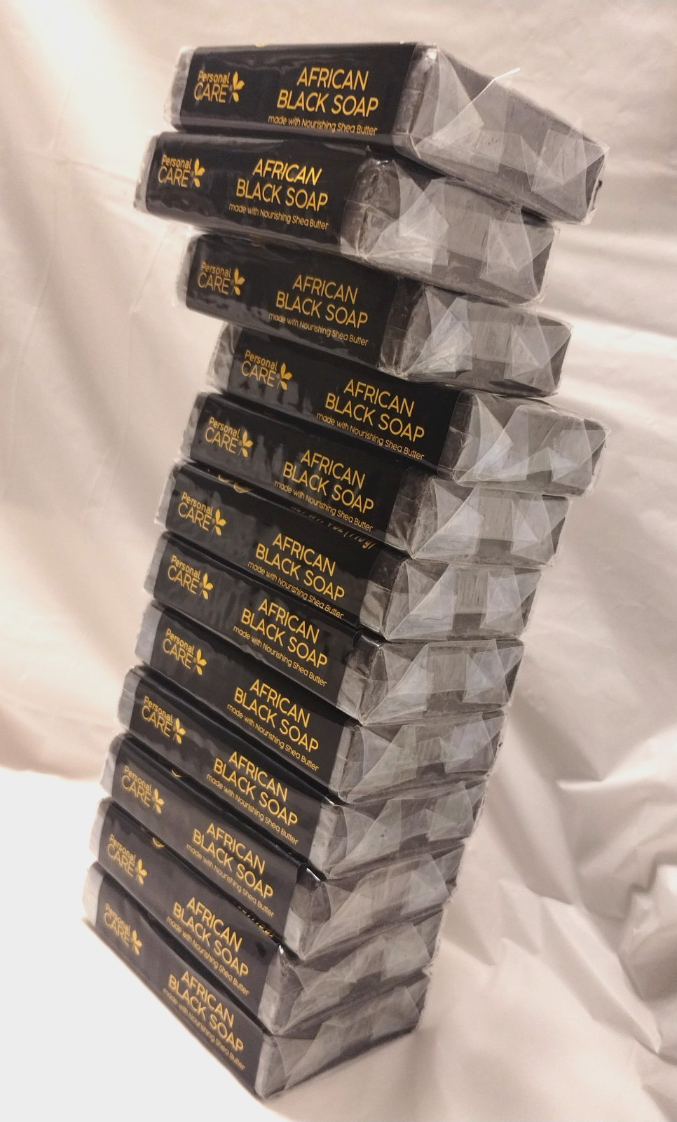 Lot of (12) Personal Care African Black Soap with Shea Butter Moisturizure
