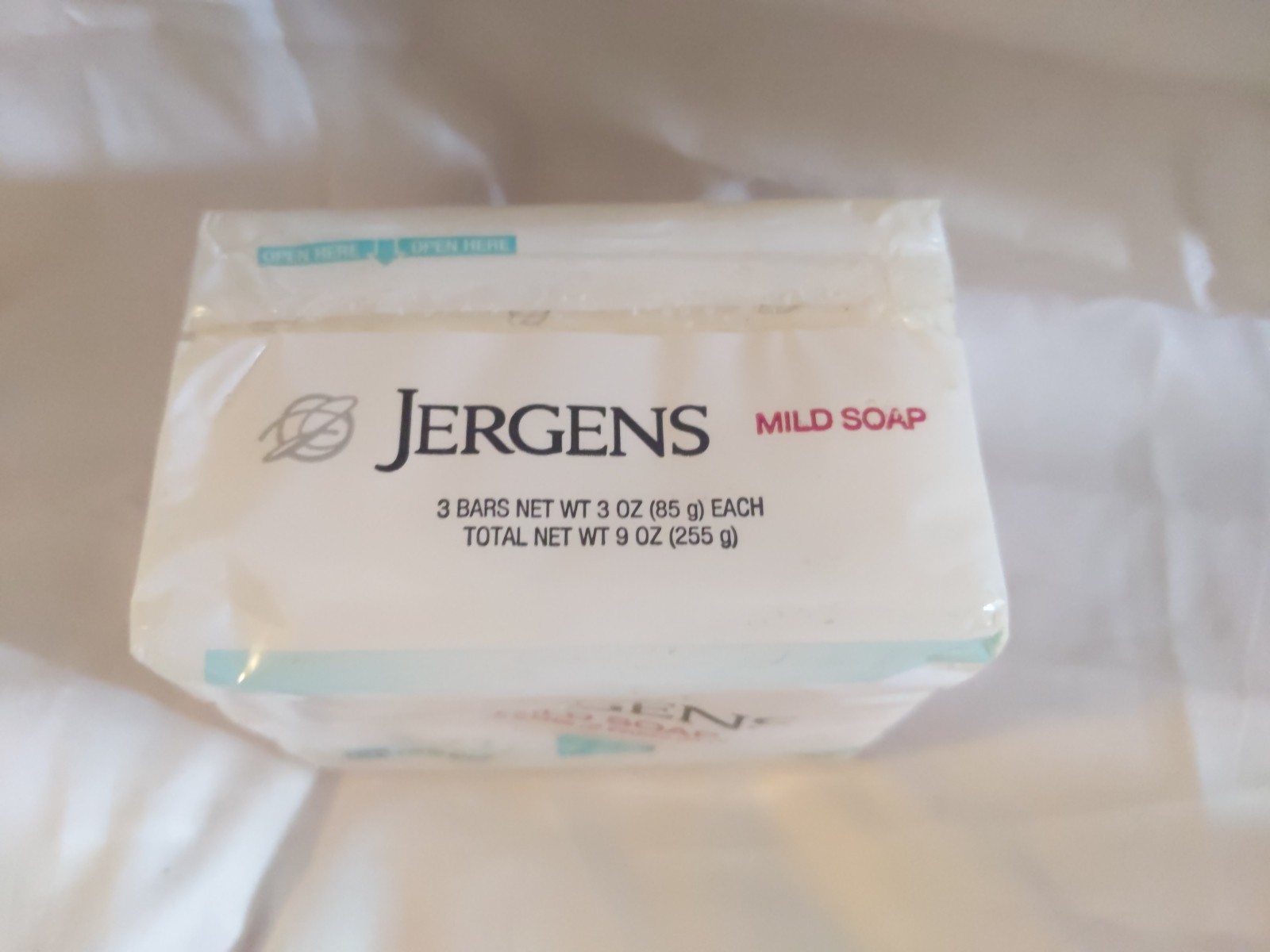 Jergens Mild Bar Soap Pure & Natural 3 Bars 3oz each 2019 Discontinued See Pics