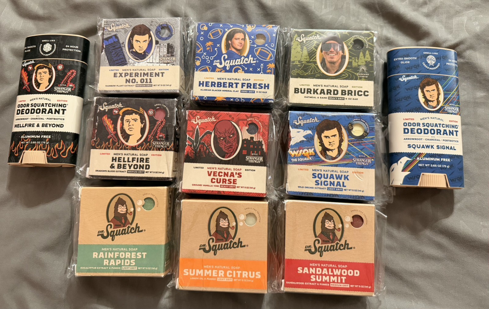 Dr. Squatch Soap & Deodorant Herbert Fresh Burkard Bricc Stranger Things Bundle