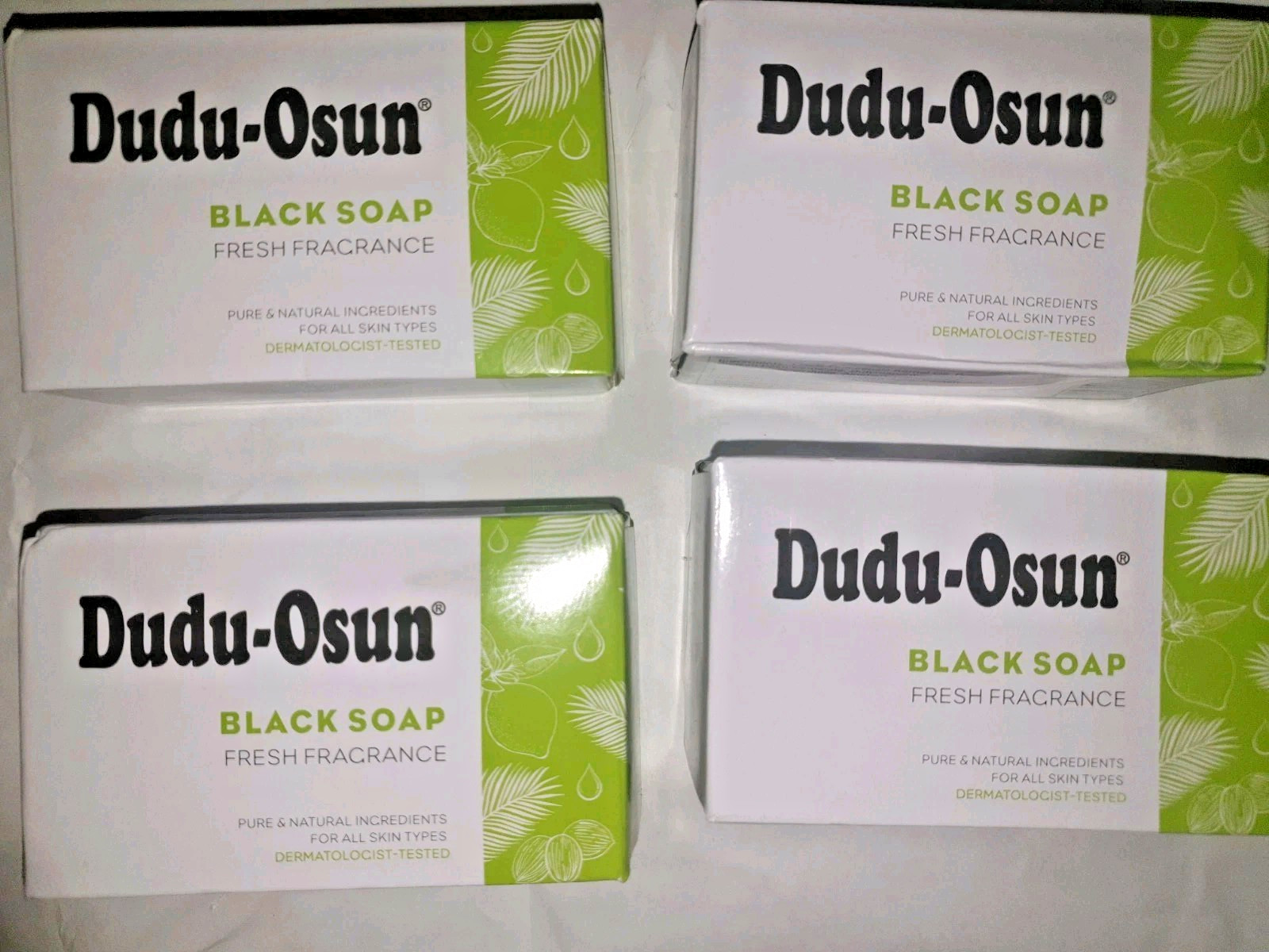 Dudu Osun African Black Soap Tropical Natural Herbal, No Preservatives, 4 Bars