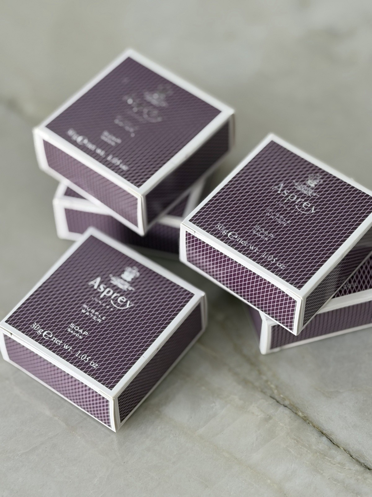 Lot of 5 Asprey London Purple Water Soap 30g 1.05oz Discontinued Exp 12-2023