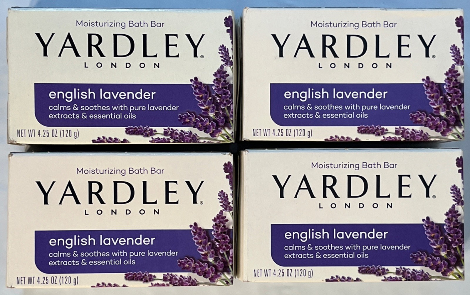 Lot of 4 Bars Yardley of London Soap English Lavender Bar 4.25 oz.