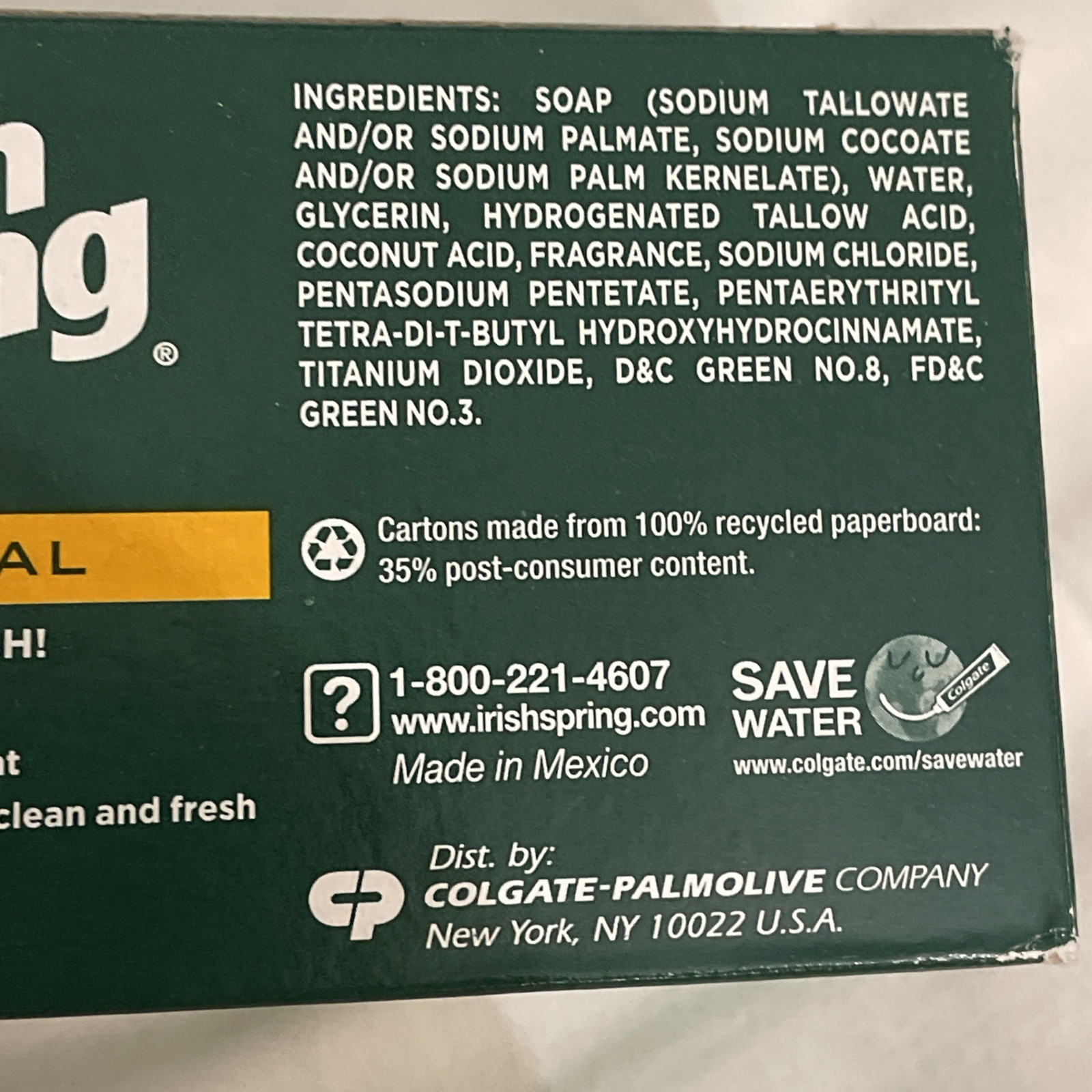 Irish Spring Original Deodorant Soap Lot 2 3.7 oz Older Formula No Flaxseed Disc