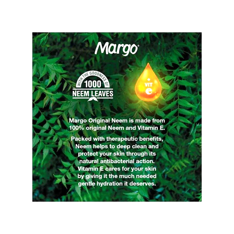 Margo Original Soap Goodness 1000 Neem Leaves 100g x 3 Skin Vitamin E Herbal