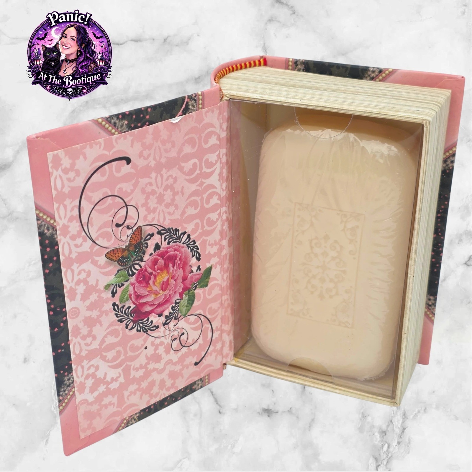 Punch Studio Citrus Passion Soap 4oz Pink Floral Keepsake Book Box New Sealed