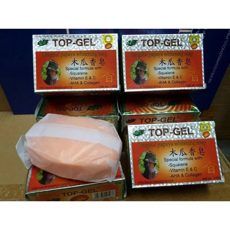 Top Gel Original Papaya Whitening Soap 145g ( X 4 )