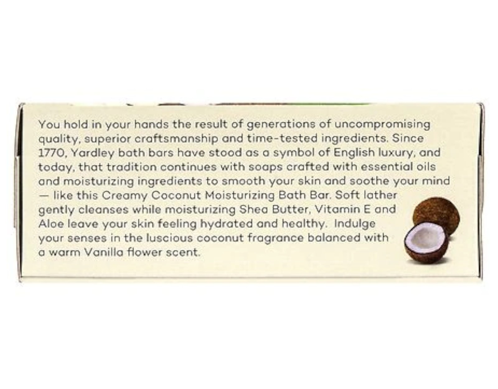 Yardley London Moisturizing Bath Bar Creamy Coconut 4oz. – Pack of 5