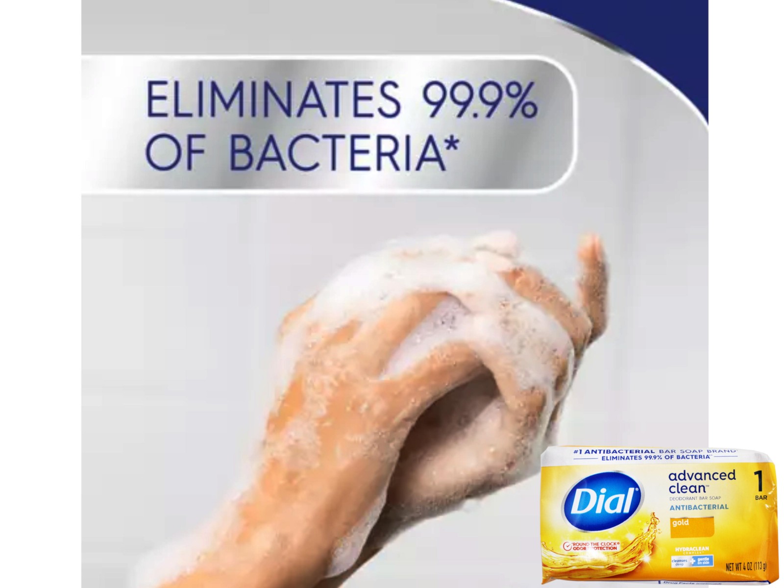 Dial Gold Advanced Clean, Antibacterial Deodorant Bar Soap, 4 OZ – 4 Pack