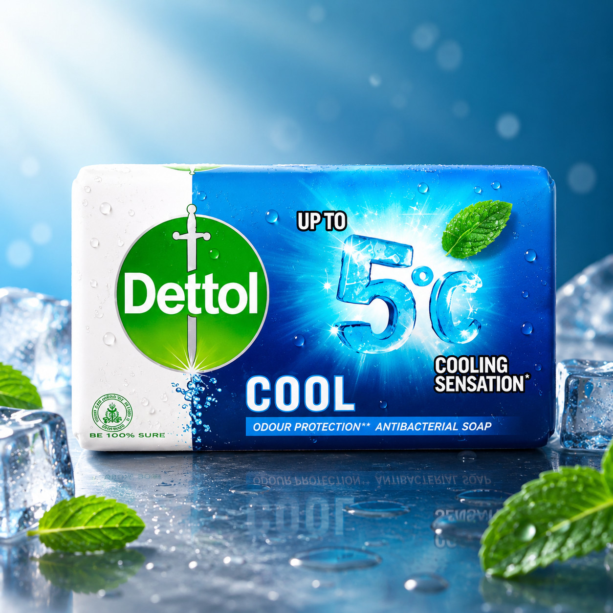 Pack of 12 Dettol Anti-Bacterial Cool Soap Bar 110g Menthol Bath Soap
