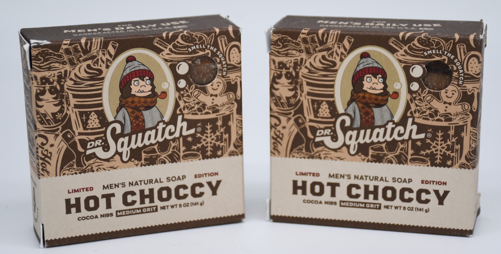 Dr. Squatch Hot Choccy 5 oz Men’s Natural Bar Soap – Limited Edition, Lot of 2