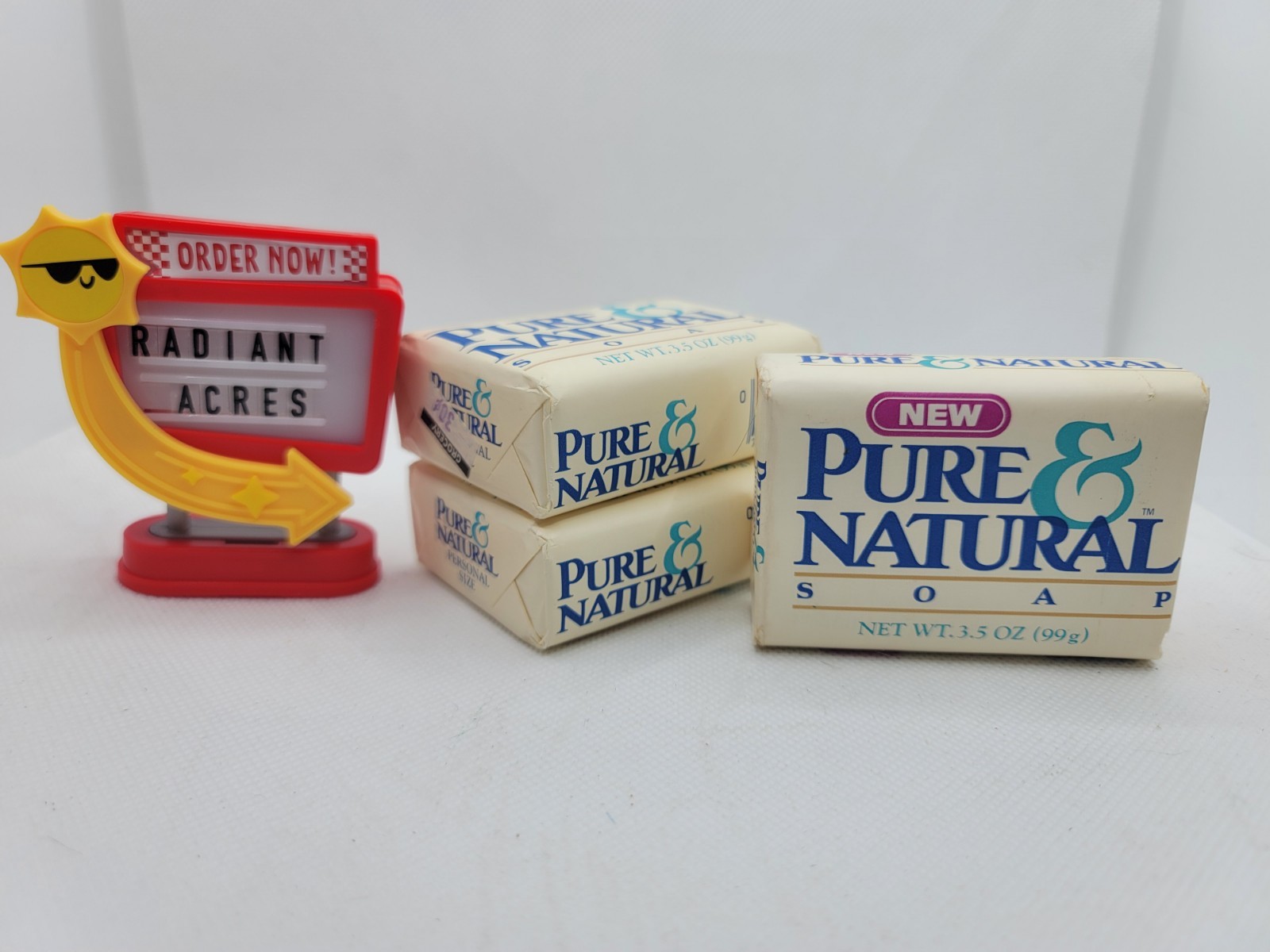 Vintage 80s/90s Pure & Natural Mild & Gentle Soap 3- 3.5 oz bars. NOS Sealed